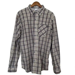 Columbia Insect Blocker Plaid Roll Sleeve Button‎ Down Shirt Size Large